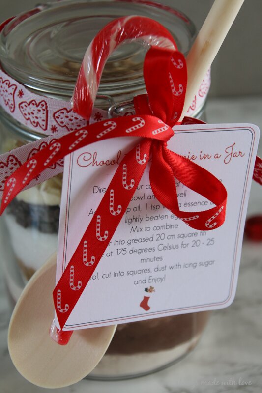 chocolate brownie in a jar 