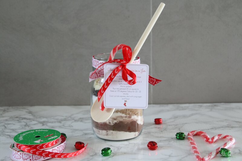 Chocolate Brownie in a Jar with FREE Printable