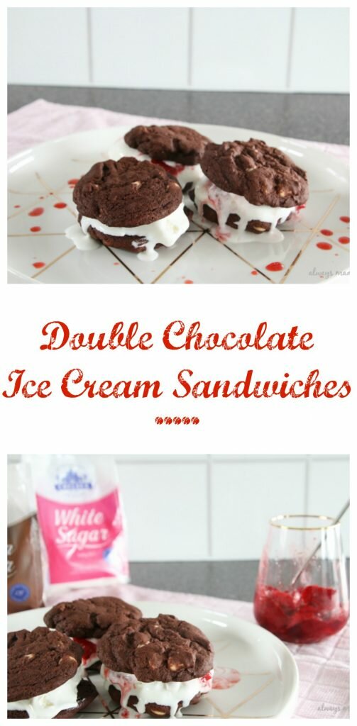 double chocolate ice cream sandwiches pinterest image 