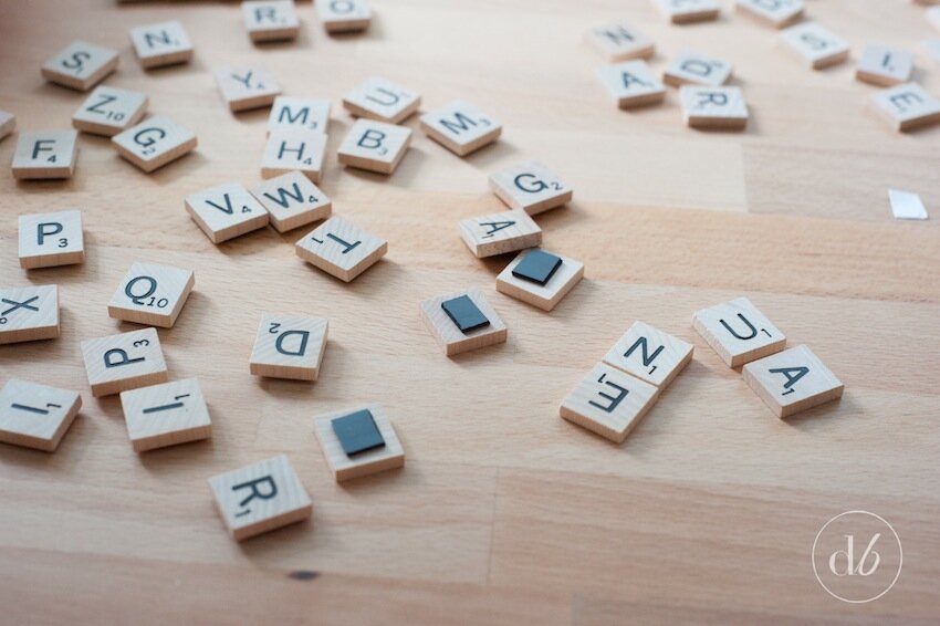 Easy DIY Magnetic Scrabble Chalkboard