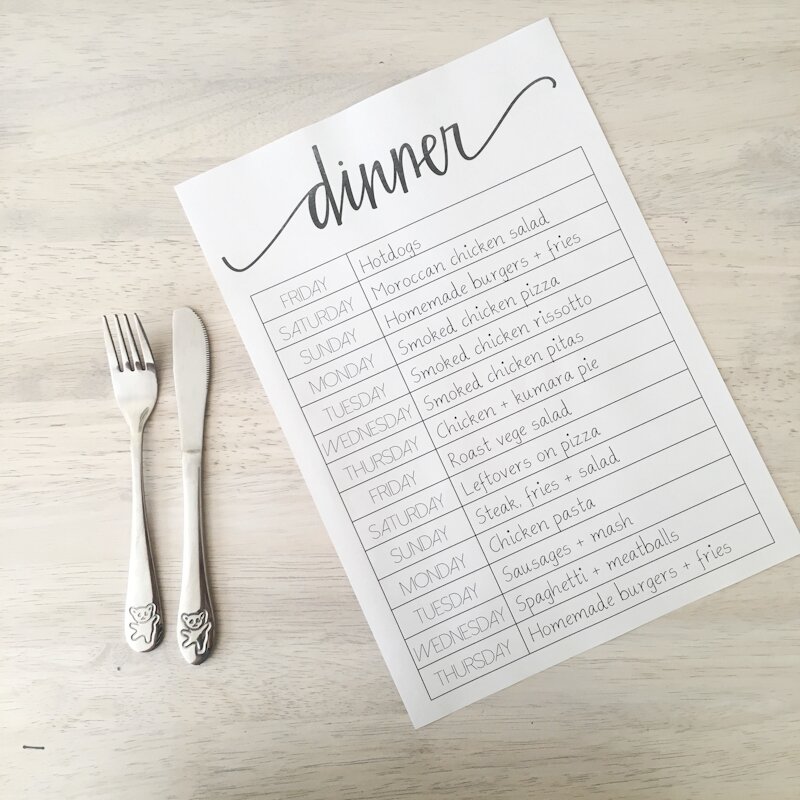 Meal Planning for the Busy Mum with FREE Printable