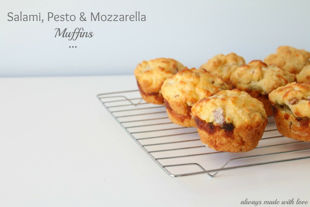 salami pesto & mozzarella muffins 