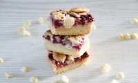 delicious mouth watering raspberry & white chocolate shortbread